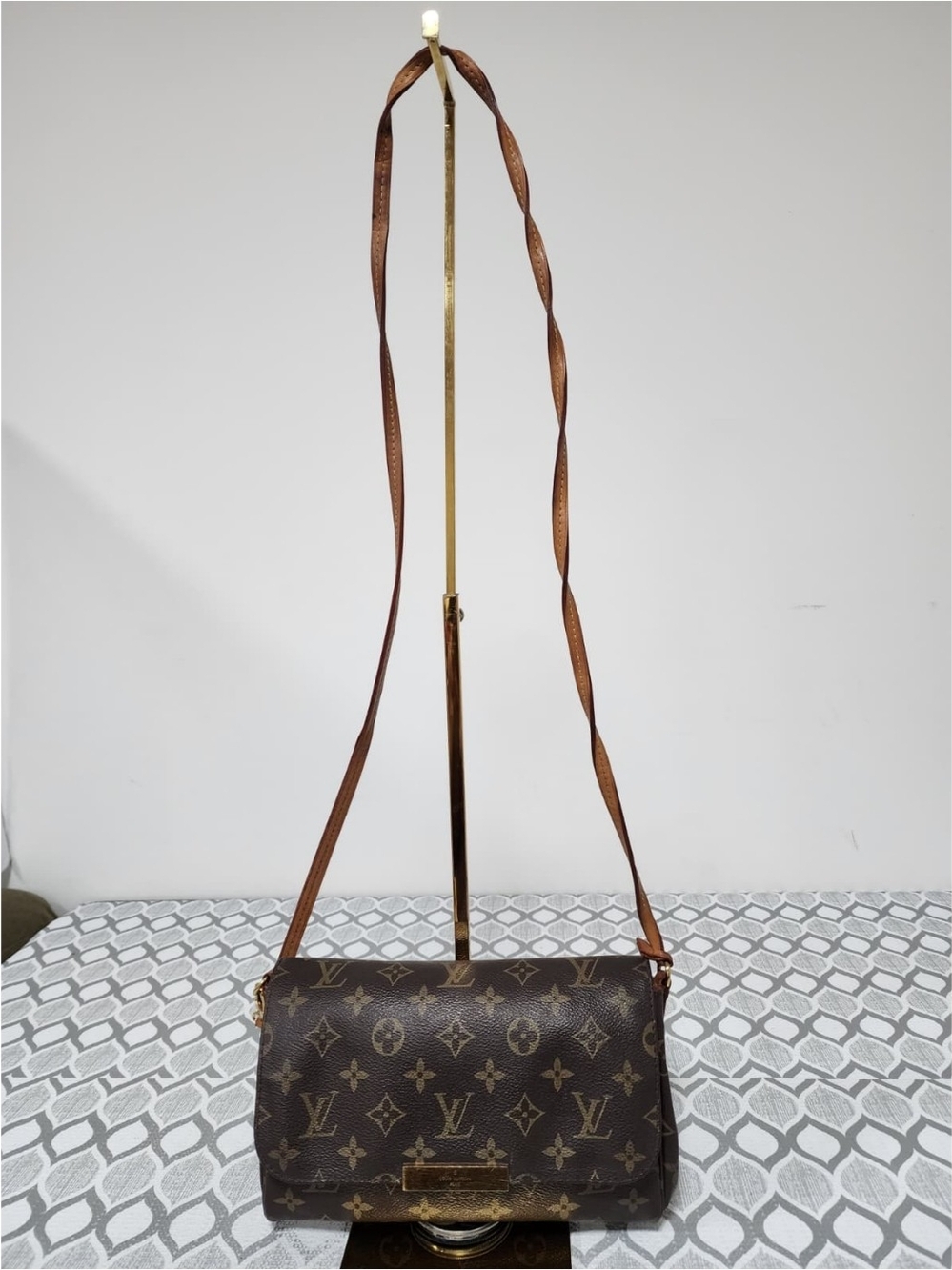 LOUIS VUITTON Favorite PM Monogram Canvas Crossbody Bag Brown